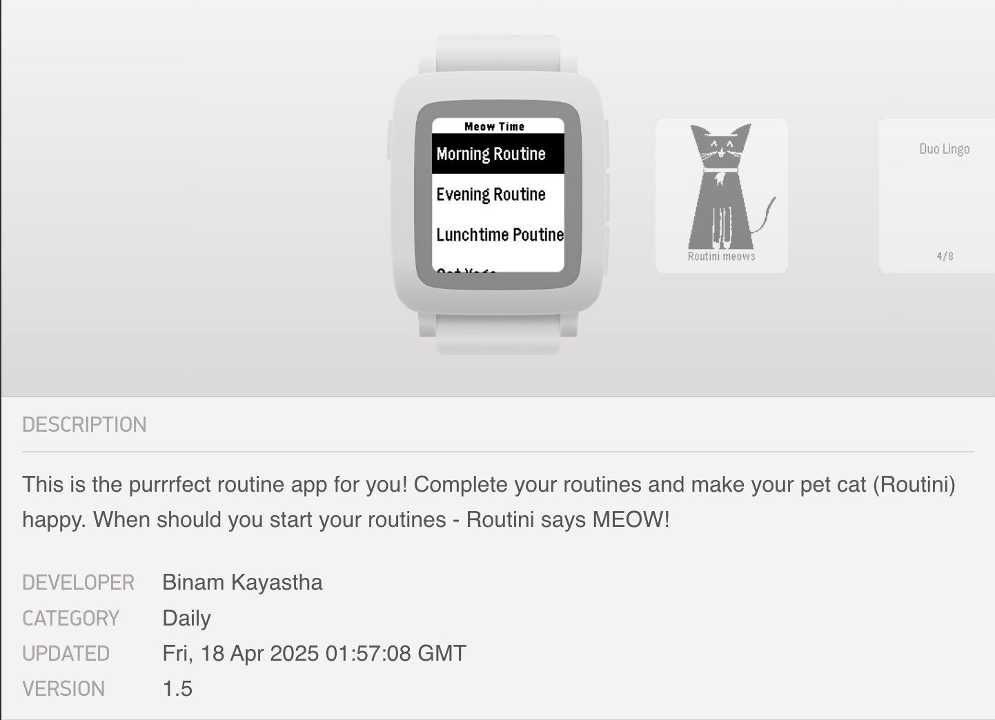 Screenshot of project